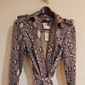 Snakeskin Print Trench